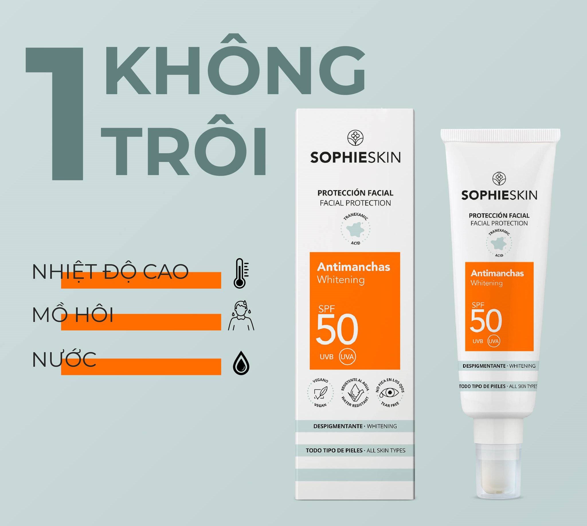 SOPHIESKIN Kem chống nắng dưỡng ẩm, làm trắng da